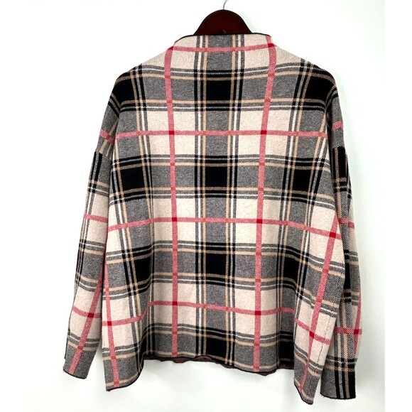 Tahari Mock Neck Plaid Pullover Top Womens Size 1X Long Sleeve Classic Comfort - Picture 5 of 11